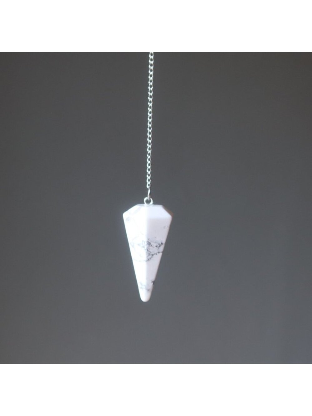 Howlite Pendulum White Do or Dont Dowsing Crystal Divination Tool Wisdom Peace